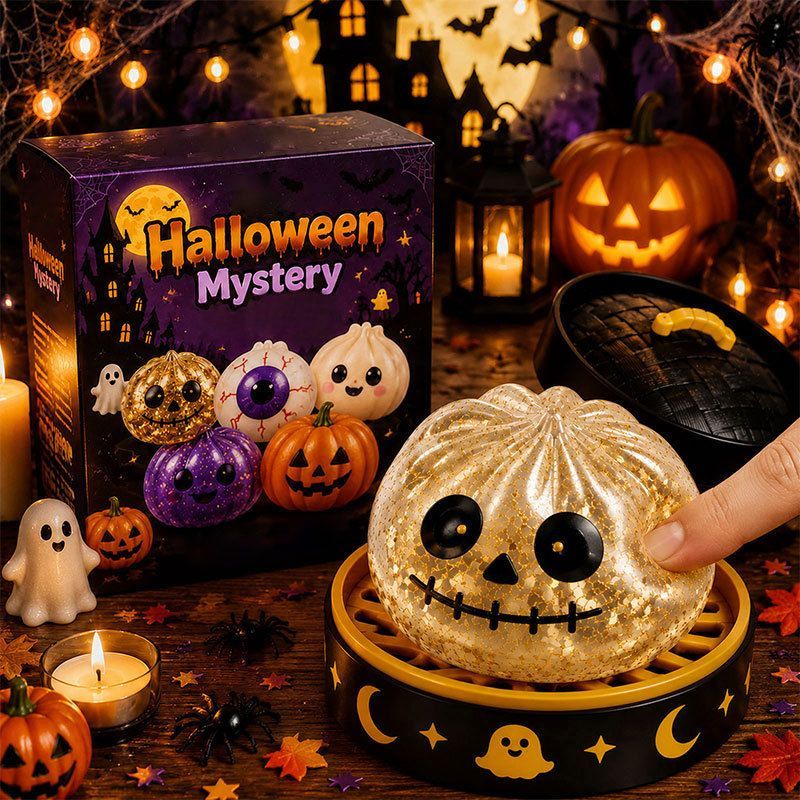 Halloween toys, mystery blind box, pumpkin toys, ghost toys, eyeball toys, slow-rebound pectin, stress relief toy, Halloween gifts, Halloween decorations, Australian Halloween, sensory toy - pumpkin - Size 8cm