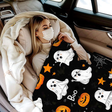 Halloween Throw Blanket Cozy Microfiber Blanket Soft Flannel Throw Festive Home Pumpkin - Black - Size 70cm*100cm