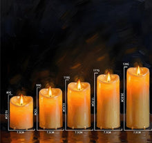 Battery Operated Candles with Timer in Waterproof Flameless Led Pillar Candles, Small, Slim Electric Fake Lights for Wedding Halloween Christmas Table Centerpieces - Yellow - Size 5Pack