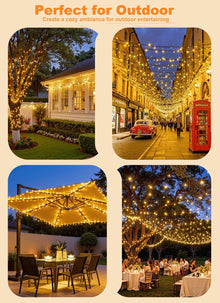 Solar String Lights Outdoor, 2 Pack LED Solar Outdoor Lights | Solar Fairy Lights with 8 Lighting Modes, Waterproof Solar Christmas Halloween  Lights for Outside Tree Garden Balcony Gazebo Party - Warm White - Size 22ft 30-LED String Light