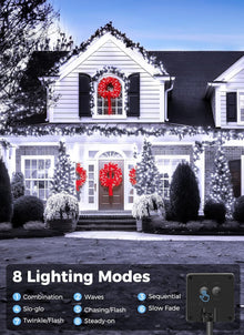 Solar String Lights Outdoor Waterproof, LED Outdoor Light | Solar Fairy Lights with 8 Lighting Modes, IP65 Waterproof Solar Christmas Halloween Lights for Outdoor Outside Tree Patio - White - Size 72ft 200-LED String Light