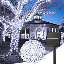 Solar String Lights Outdoor Waterproof, LED Outdoor Light | Solar Fairy Lights with 8 Lighting Modes, IP65 Waterproof Solar Christmas Halloween Lights for Outdoor Outside Tree Patio - White - Size 105ft 300-LED String Light