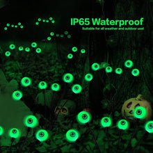 Halloween Decorations Outdoor Solar Scary Eyeball Lights,2PACKS LED Green Eyeball Swaying Firefly Lights,Waterproof Solar Halloween Path Lights for Yard/Garden/Lawn/Party Decor - Green - Size 6 led