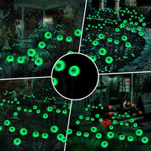 Halloween Decorations Outdoor Solar Scary Eyeball Lights,2PACKS LED Green Eyeball Swaying Firefly Lights,Waterproof Solar Halloween Path Lights for Yard/Garden/Lawn/Party Decor - Green - Size 8 led