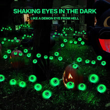 Halloween Decorations Outdoor Solar Scary Eyeball Lights,2PACKS LED Green Eyeball Swaying Firefly Lights,Waterproof Solar Halloween Path Lights for Yard/Garden/Lawn/Party Decor - Green - Size 8 led