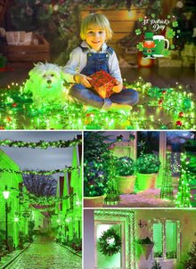 Solar String Lights Outdoor Waterproof, LED Outdoor Light | Solar Fairy Lights with 8 Lighting Modes, IP65 Waterproof Solar Christmas Halloween Lights for Outdoor Outside Tree Patio - Green - Size 22ft 30-LED String Light