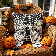 Halloween Pillow Covers Set of 2，18X18 Inch Autumn Bow Decorative Holloween Cushion Cases for Sofa Couch Home Decor - Red - Size 18*18in