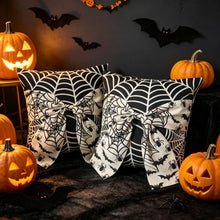 Halloween Pillow Covers Set of 2，18X18 Inch Autumn Bow Decorative Holloween Cushion Cases for Sofa Couch Home Decor - White - Size 18*18in