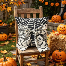 Halloween Pillow Covers Set of 2，18X18 Inch Autumn Bow Decorative Holloween Cushion Cases for Sofa Couch Home Decor - White - Size 18*18in