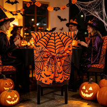 Halloween Dining Chair Slipcover Spooky Chair Back Covers Stretchable Washable Chair Protective Covers for Dining Room Kitchen Office Hotel Seat Decor - B - Size 1Pack