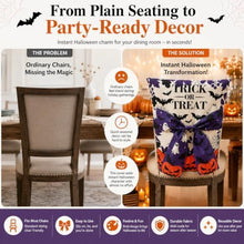 Halloween Dining Chair Slipcover Spooky Chair Back Covers Stretchable Washable Chair Protective Covers for Dining Room Kitchen Office Hotel Seat Decor - D - Size 1Pack