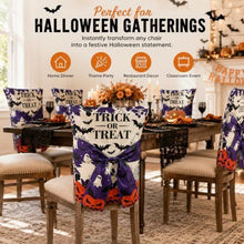 Halloween Dining Chair Slipcover Spooky Chair Back Covers Stretchable Washable Chair Protective Covers for Dining Room Kitchen Office Hotel Seat Decor - F - Size 1Pack