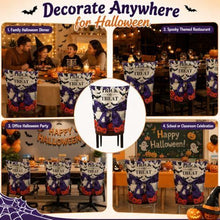 Halloween Dining Chair Slipcover Spooky Chair Back Covers Stretchable Washable Chair Protective Covers for Dining Room Kitchen Office Hotel Seat Decor - F - Size 1Pack