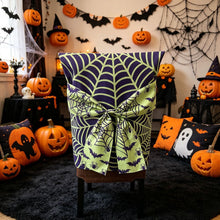 Halloween Dining Chair Slipcover Spooky Chair Back Covers Stretchable Washable Chair Protective Covers for Dining Room Kitchen Office Hotel Seat Decor - G - Size 2Pack