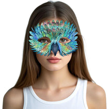 Owl Beak Face Mask Halfface Bird Face Cover for Masquerade Ball Party Halloween Mardi Gras Costumes Fancy Dress - Green