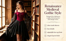 Women Witch Dress Halloween Costumes Vampire Woman Renaissance Medieval Butterfly Sleeve Mesh Gothic Dresses - Gray - Size XXL