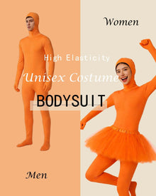 Orange Jumpsuit Ballet Skirt Fake Belly Costume Set Halloween Costume Costume Kids - Orange - Size XL