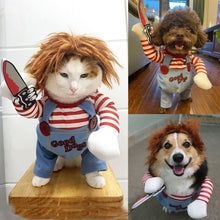 Pet Deadly Doll Dog Costume, Cosplay Halloween Christmas Funny Clothes Party Costume for Small Medium and Large Dogs - Blue - Size L
