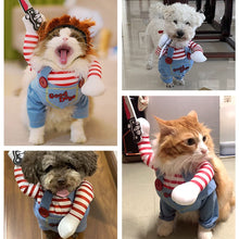 Pet Deadly Doll Dog Costume, Cosplay Halloween Christmas Funny Clothes Party Costume for Small Medium and Large Dogs - Blue - Size M