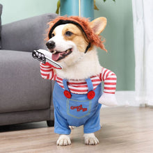 Pet Deadly Doll Dog Costume, Cosplay Halloween Christmas Funny Clothes Party Costume for Small Medium and Large Dogs - Blue - Size M
