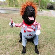 Pet Deadly Doll Dog Costume, Cosplay Halloween Christmas Funny Clothes Party Costume for Small Medium and Large Dogs - Blue - Size S