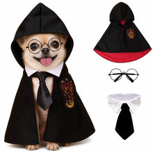 Halloween Pet Costume Dog Wizard Costume Cat Wizard Costume Pet Cosplay Pet - Black-Red - Size M