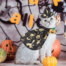 Pet Halloween Costumes Dogs Cats Halloween Witch Pet Costume Cape Hat Halloween Vampire Cloak Wizard Cats Cosplay Clothes Apparel for Small Dogs Cats Halloween Party Decorations - Black - Size L