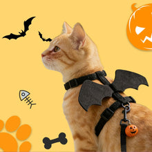 Cat Harness and Leash with Bat Wings, Escape Proof Leash | Halloween Costumes, Thickened Polyester Fabric, Lightweight Felt, Adjustable Vest, Easy Control, for Small Dogs Cats Rabbits - Black - Size S