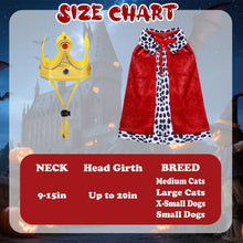 Cat Halloween Costume Cat King Costume Red Cape For Cat Gold Crown For Cat Dog Pet