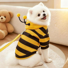 Bumblebee Cat Costume for Sphynx & Small Dogs, Fit Halloween, Yellow, Cute Bee Stripes Hoodie, Soft Warm Fleece, Holiday Cosplay Outfit, Daily Leisure Wear, Easy to Put, Safe for Leash Walking - Yellow / XS