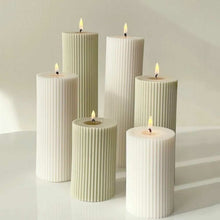 White Silicone Ribbed Candle Mold DIY for Halloween Candles