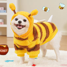 Dog Coat - Fleece Hoodie - Autumn and Winter Dog Clothes - Bumblebee Dog Costume - Cold Weather Coat - Fun Bee Dog Costume - Perfect for Christmas and Halloween - Yellow - Medium M