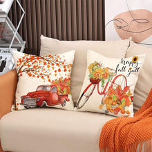 Halloween Theme - Fall Pillowcases - Pillowcases - Linen - Bedroom Decor Pillowcases - Living Room Decor Pillowcases - Sofa Decor Pillowcases - 45 x 45 cm - Four-Piece Set