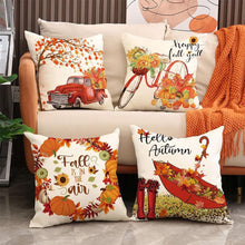 Halloween Theme - Fall Pillowcases - Pillowcases - Linen - Bedroom Decor Pillowcases - Living Room Decor Pillowcases - Sofa Decor Pillowcases - 45 x 45 cm - Four-Piece Set