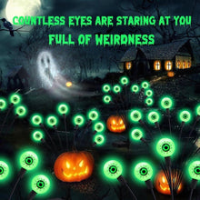 4-Pack Solar Halloween Eye Lights for Garden and Patio Decoration, Waterproof, 1/4, Green