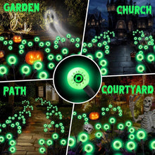4-Pack Solar Halloween Eye Lights for Garden and Patio Decoration, Waterproof, 1/4, Green