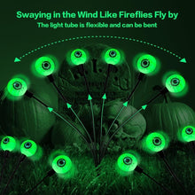 4-Pack Solar Halloween Eye Lights for Garden and Patio Decoration, Waterproof, 1/4, Green
