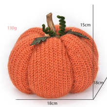 Handmade Knitted Fabric Pumpkin Ornament, Fall Harvest Decorative Pumpkin, Stuffed Polyester Artificial Pumpkin for Thanksgiving Halloween Autumn Home Table Centerpiece（Orange）()