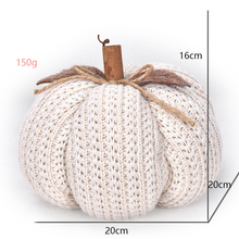 Handmade Knitted Fabric Pumpkin Ornament, Fall Harvest Decorative Pumpkin, Stuffed Polyester Artificial Pumpkin for Thanksgiving Halloween Autumn Home Table Centerpiece（Orange）()