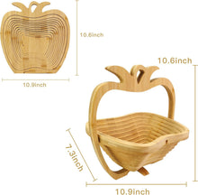 Pineapple Shaped Collapsible Bamboo Fruit Basket, Foldable Fruit Bowl Holder & Snack Dry Fruit Storage Basket, Decorative Serving Tray for Kitchen, Holiday Party, Christmas & Halloween Home Decor