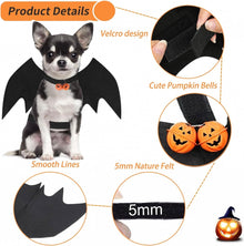 Dog Costume - Dog Halloween Costume With Pumpkin Bell - Clothing For Dogs - Cat Clothing - Funny Dog Suit - Halloween Bat Wings - Halloween Rug For Dog Or Cat - Size M - Animal Clothing - Halloween