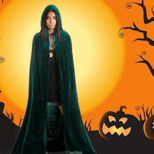 Luxury Green Hooded Coat - 170cm / XXL - Halloween Carnival Costume - Green Velour Coat - Hat - Adults - Dress Up - Costume Cape - Gothic - Fantasy - Halloween Suit - Carnival Clothing - Women and Men