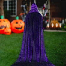 Luxury Purple Hooded Coat - 170cm / XXL - Carnival Halloween Costume - Purple Velour Coat - Hat - Adults - Dress Up - Costume Cape - Gothic - Fantasy - Halloween Suit - Carnival Clothing - Women and Men