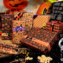 Wrapping Paper 6 Rolls - Gift Paper - Sustainable - Eco-friendly & Plastic-free - Tear-resistant - 50x70cm - Birthday - Decorations - Gift Paper - Party Assortment - Various Designs - Halloween - Pumpkin/ Bat/ Witch's Hat/ Star