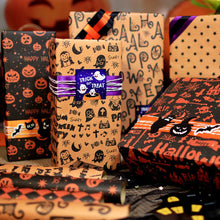 Wrapping Paper 6 Rolls - Gift Paper - Sustainable - Eco-friendly & Plastic-free - Tear-resistant - 50x70cm - Birthday - Decorations - Gift Paper - Party Assortment - Various Designs - Halloween - Pumpkin/ Bat/ Witch's Hat/ Star