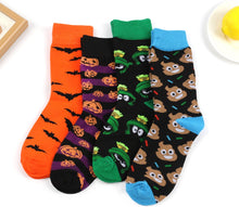 Socks - 4 Pairs - Halloween Socks - Pumpkin - Bat - Scary Socks - Stockings - Cute Socks - Cheerful Socks - Funny House Socks - Funny Socks - Funny Socks - Colorful Socks That Will Make You Go - Cotton - Men & Women - Size 36-42