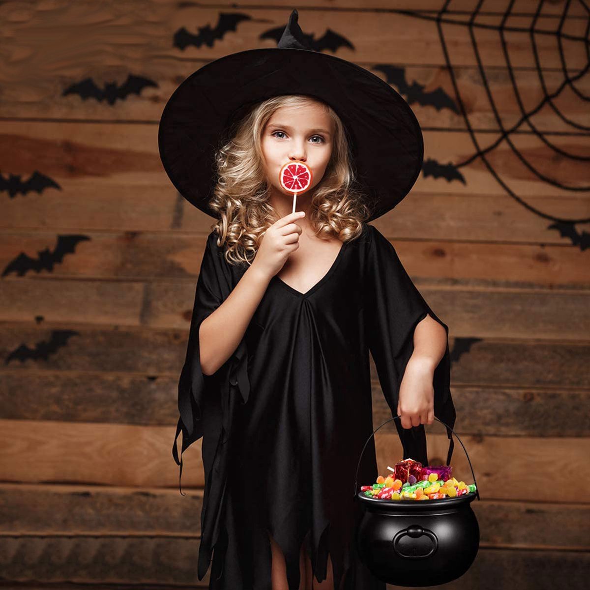Halloween - Creative witch's cauldron - Treat buckets - witch's cooking pot - halloween bucket - Spooky candy - Treat - Candy - Decoration - Ornamentation - Halloween Decoration - for /Carnival /Party /Holiday /Halloween /Christmas（No candy）