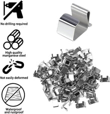 Cable Clips - 100 Pieces - Cable Holder - Halloween - Christmas - Nail Clip - Cable Tie - Clips - Cable Channel - Ties - Cable Lock - Cable Channels - Roof Hooks - Cable Clamp - Strong Clamping Force - 24 x 15 mm - Very Suitable for Party / Halloween / Ch
