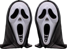2-Piece Plastic Horror Killer Mask - Screaming Mask - Horror - Full Head Mask - Ghost Face Creates a Suspenseful Atmosphere - Suitable for Carnival and Halloween - One Size Fits All