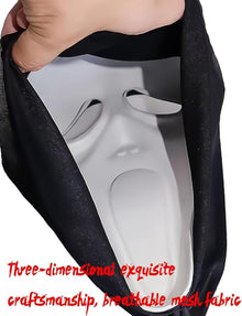 2-Piece Plastic Horror Killer Mask - Screaming Mask - Horror - Full Head Mask - Ghost Face Creates a Suspenseful Atmosphere - Suitable for Carnival and Halloween - One Size Fits All